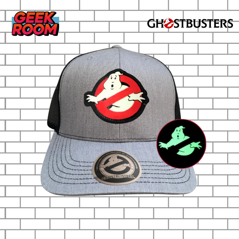 Ghostbusters “Classic Logo” Glow in the Dark Light Grey & Black Premium Trucker