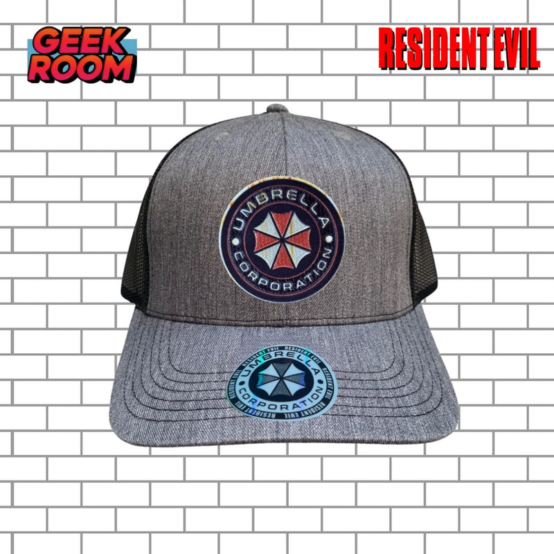 Resident Evil “Umbrella Oxidized Crest” Grey & Black Premium Trucker