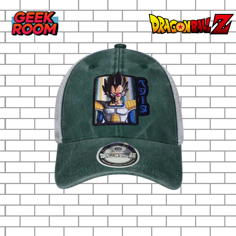 Dragon Ball Z “Vegeta” Green & White Vintage Trucker