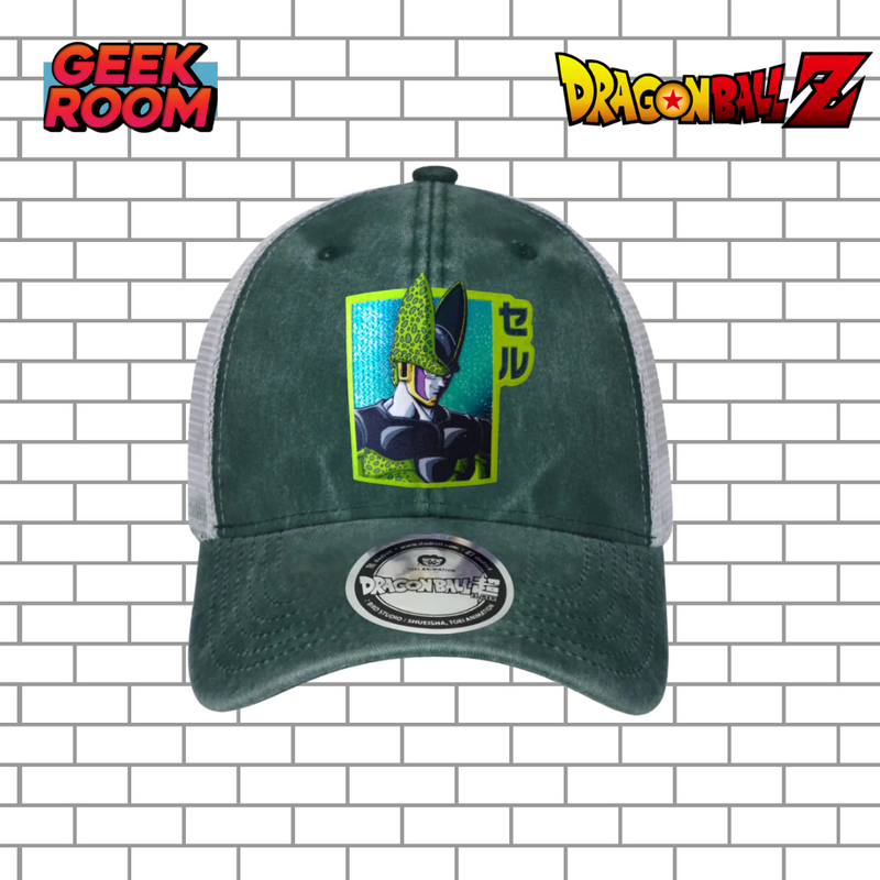 Dragon Ball “Perfect Cell” Green & White Vintage Trucker