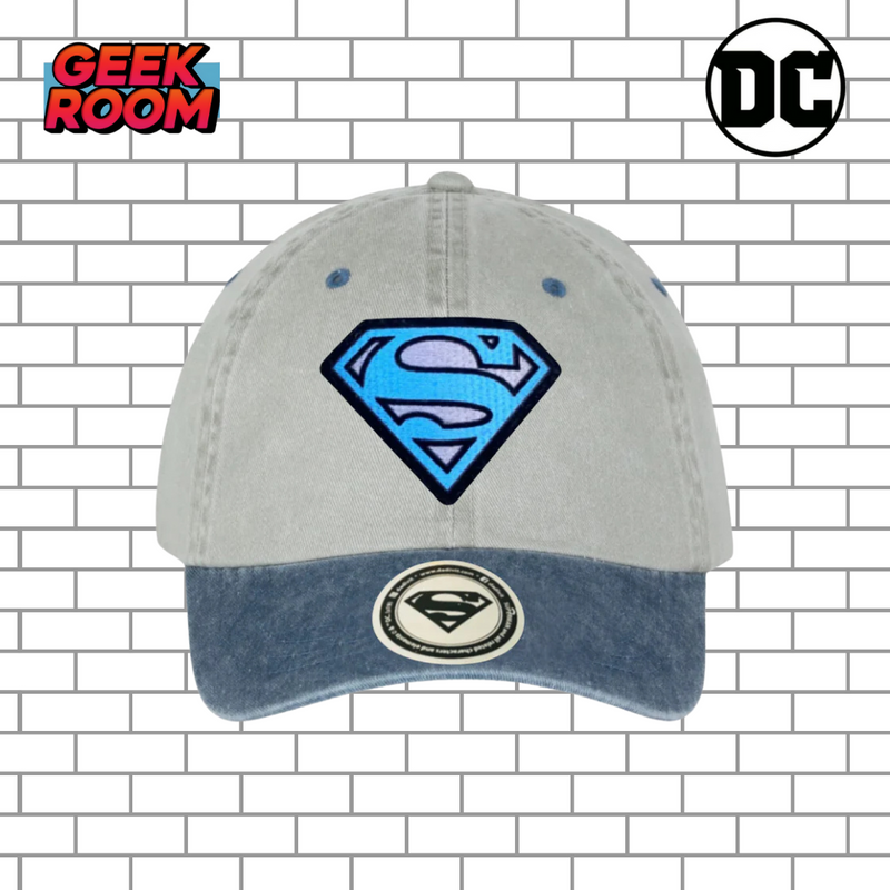 DC Comics Superman “Blue Logo” Beige/Blue Vintage