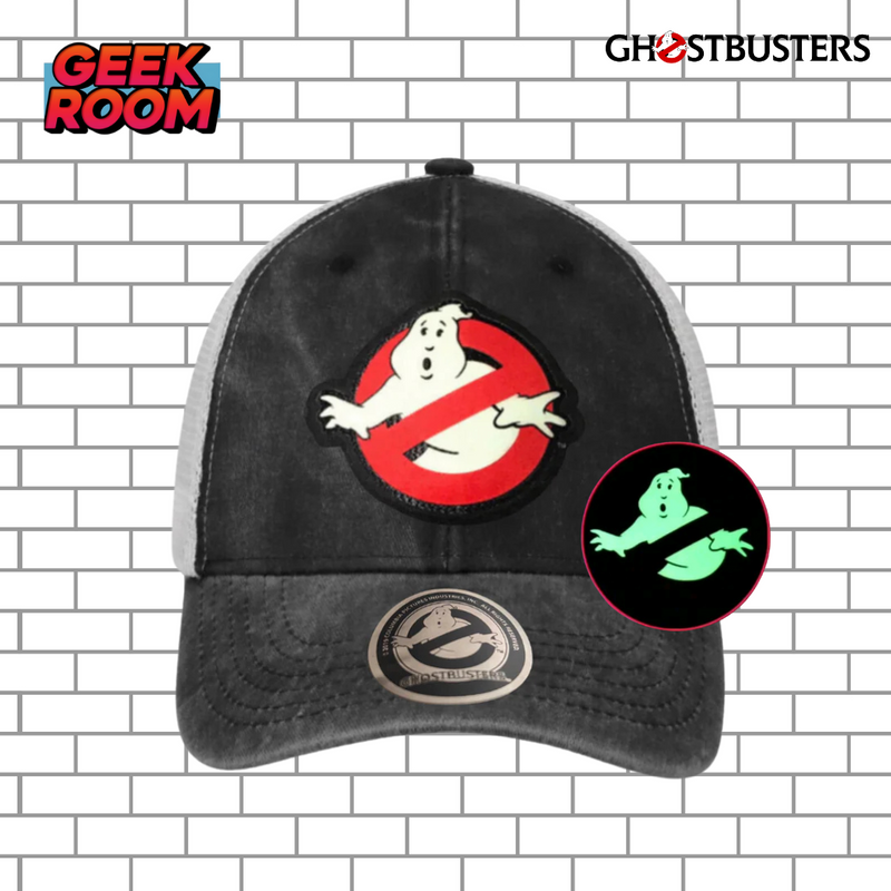 Ghostbusters Glow in the Dark Logo Grey & White  Trucker