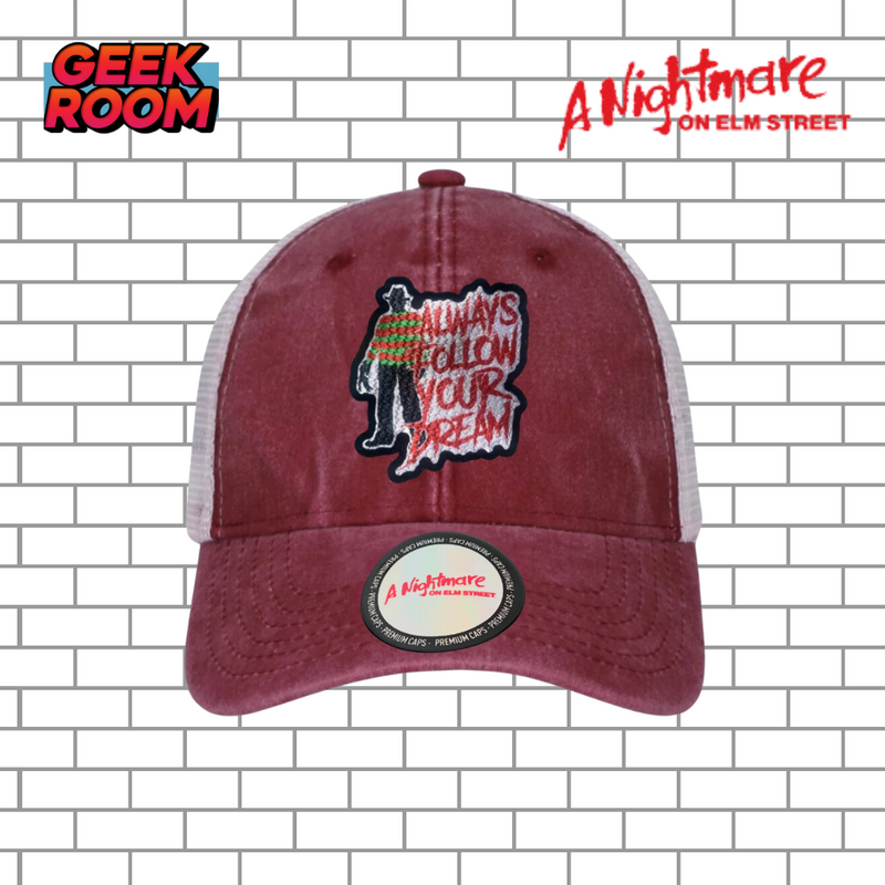 A Nightmare on Elm Street “Always follow your dream” Red Vintage Trucker