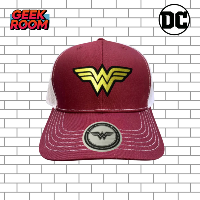 DC Comics Wonder Woman “Classic Logo” Wine & White Premium Trucker