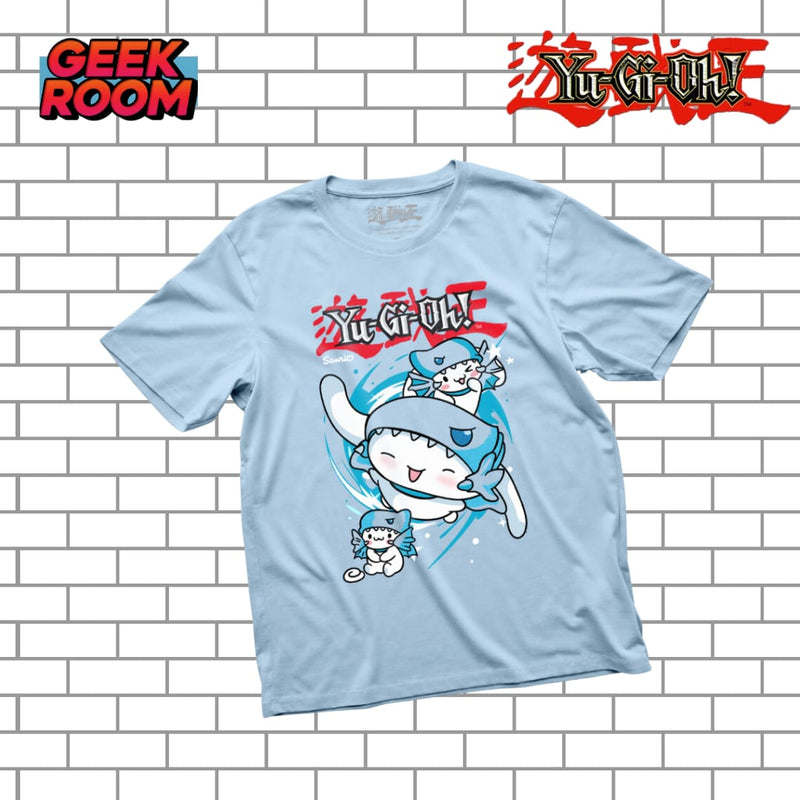 Yu-Gi-Oh! X Hello Kitty and Friends “Cinnamoroll as Blue Eyes White Dragon” Light Blue Tee