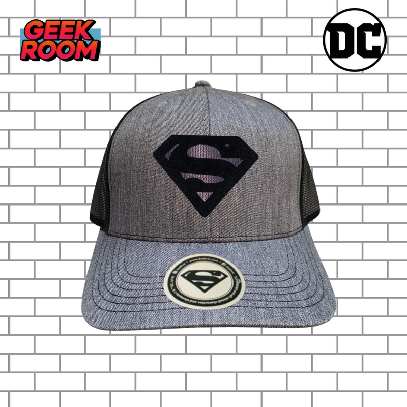 DC Comics Superman “Black & Black Logo” Grey & Black Premium Trucker