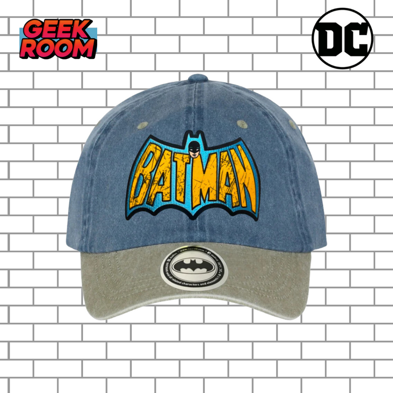 DC Comics Batman “60’s Logo” Blue/Beige Vintage