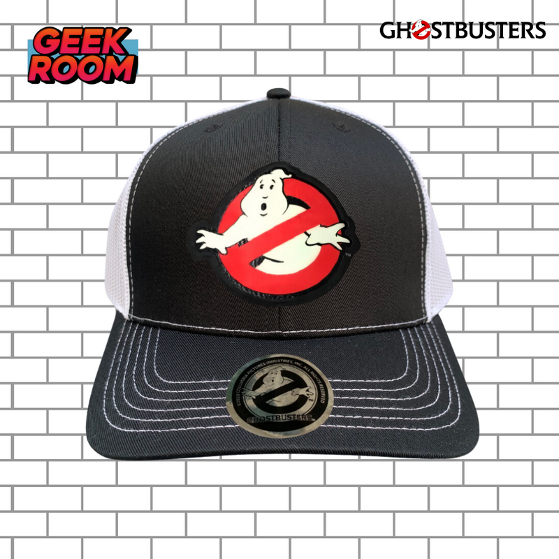 Ghostbusters Logo Glow in the Dark Black & White Trucker Premium