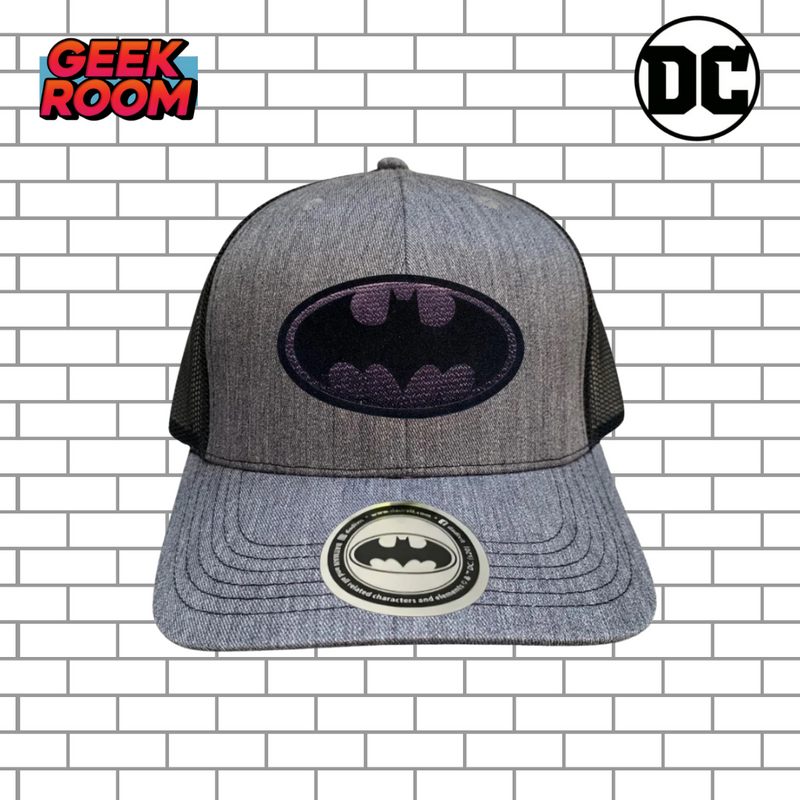 DC Comics Batman “Black & Black Logo” Grey & Black Premium Trucker