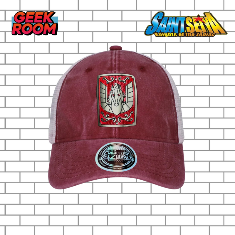 Saint Seiya: Knights of the Zodiac “Pegasus Pandora Box” Red & White Vintage Trucker